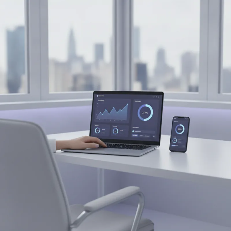 dashboard met AI-gestuurde marktsignalen, live trendgrafiek en betrouwbaarheidsniveaus